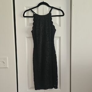 by & by Black Lace Mini Dress